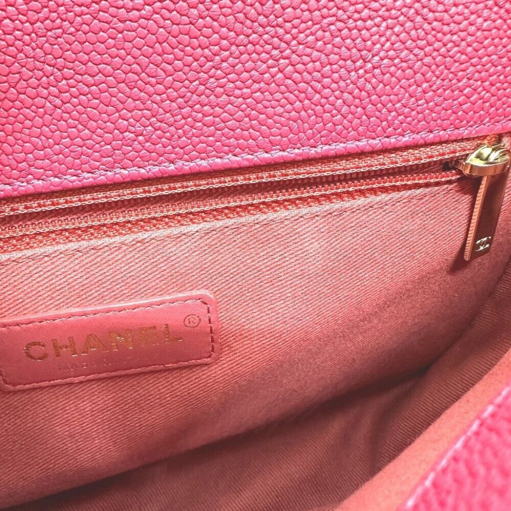 CHANEL CC Mark CC coil Bag 2WAY Chain Shoulder Bag Caviar Leather Pink - Picture 14 of 14